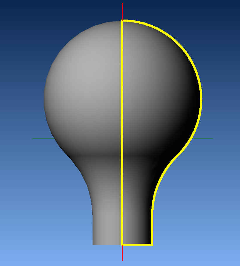 An example of a symmetrical core with an axisymmetric geometry